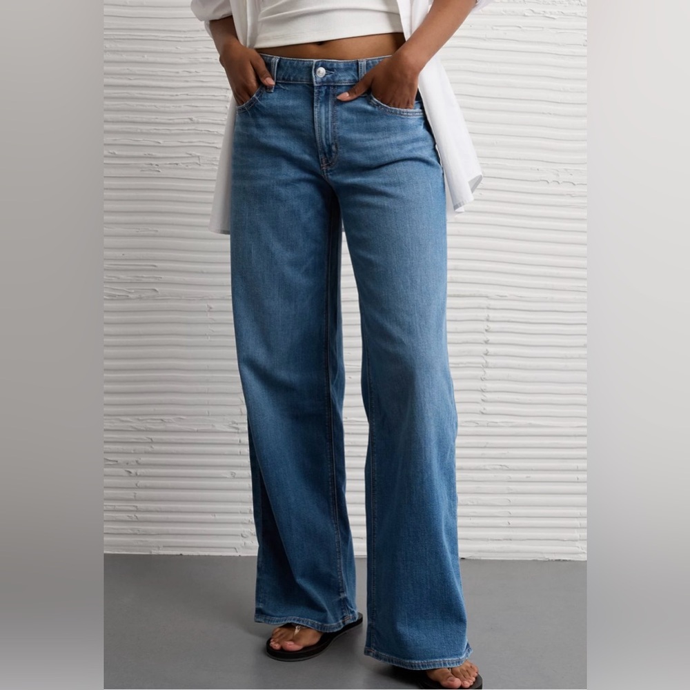 AE Stretch Low-Rise Baggy Wide-Leg Jean